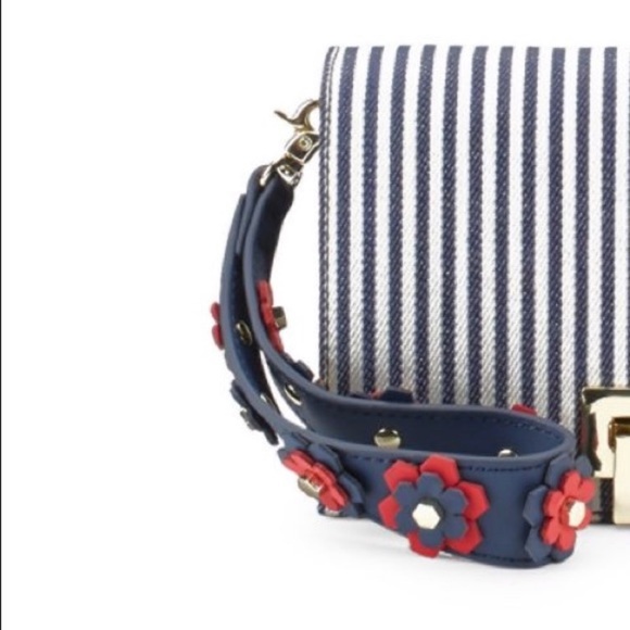 ZAC POSEN EARTHETTE WALLET CLUTCH IN STRIPPED NAVY - Picture 6 of 7
